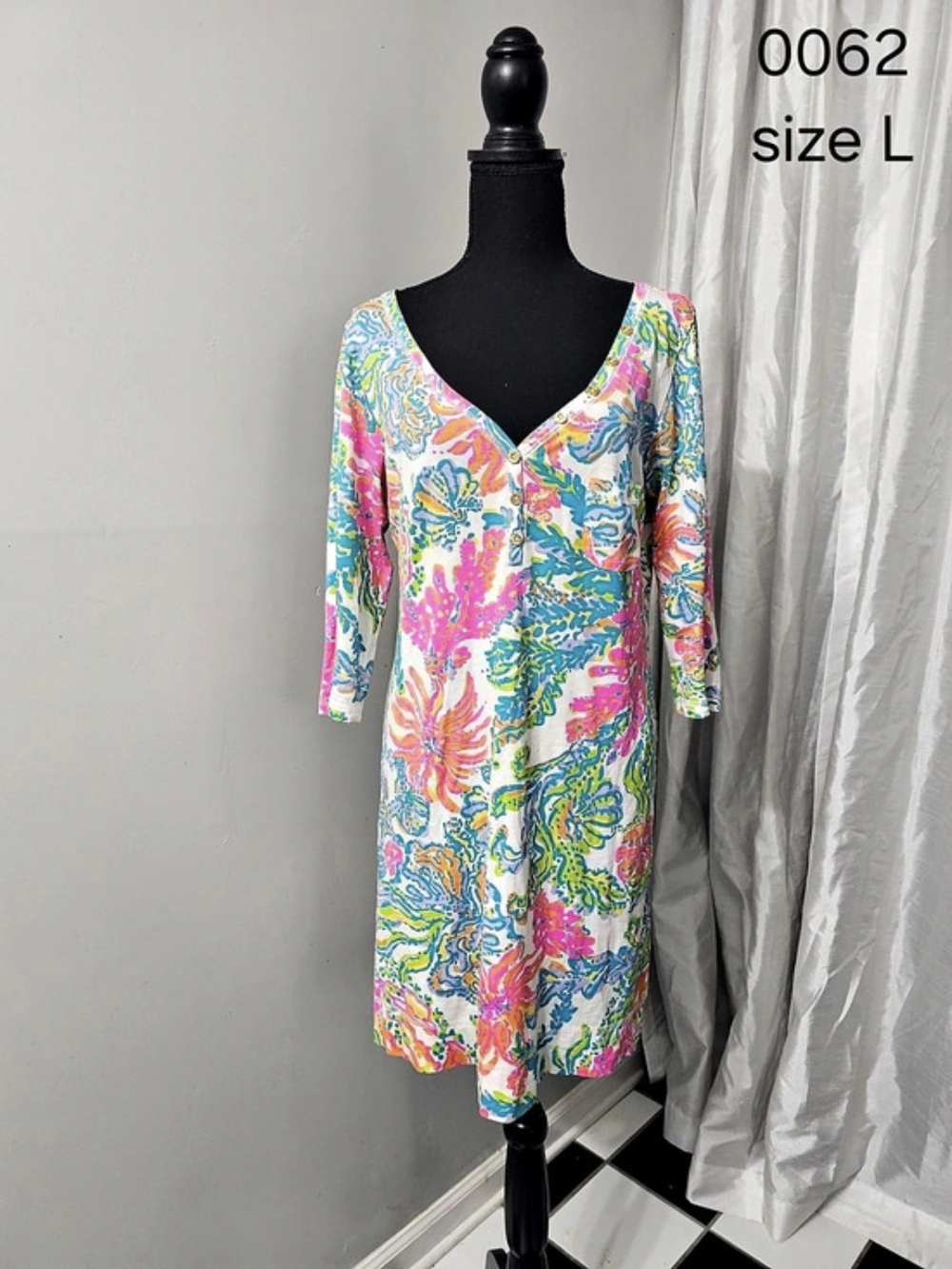 Lilly Pulitzer Mini Dress in Pink & Blue Size Large
